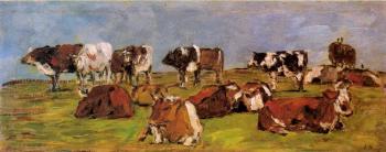 尤金 佈丹 Cows in a Field